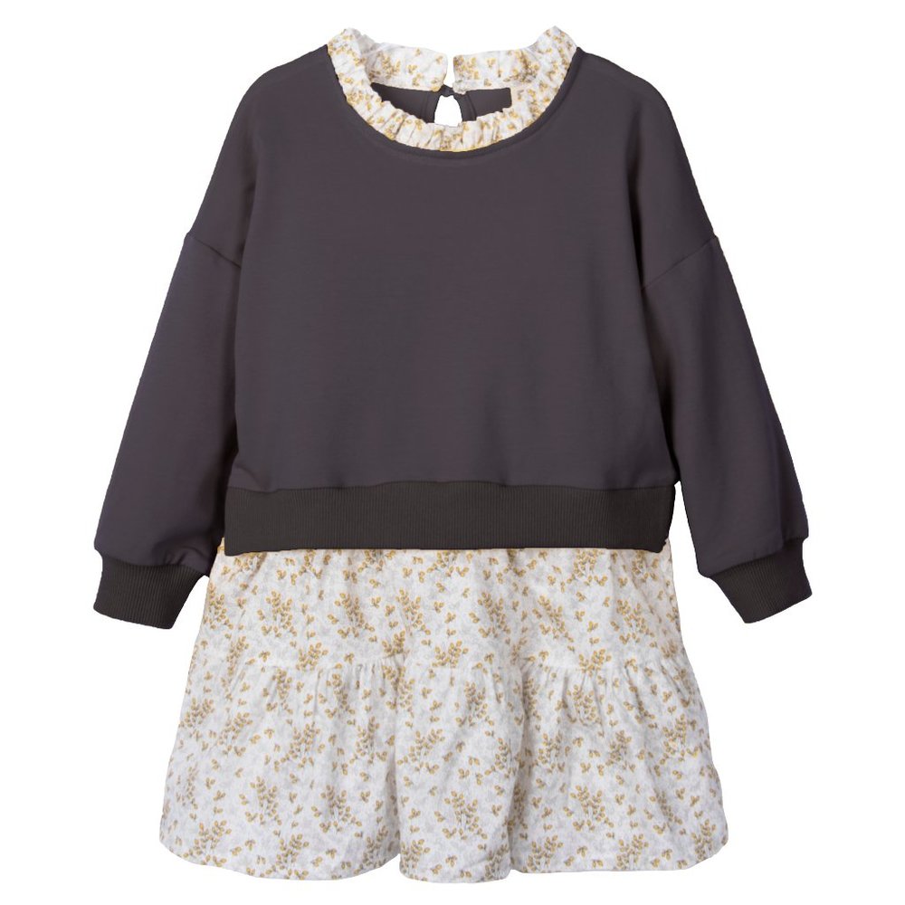 Girls Long Sleeve Floral Skirt Casual Dress